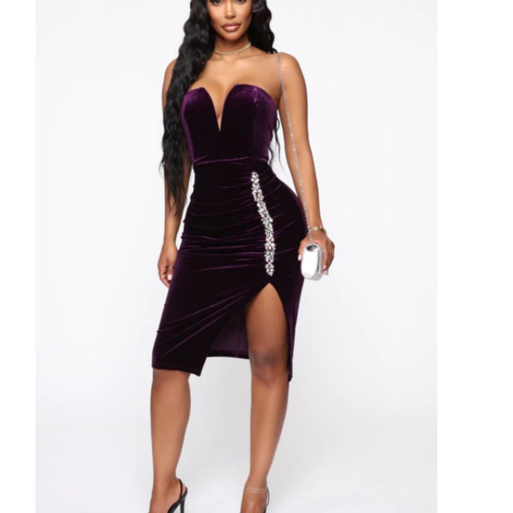 Fashionnova Beauty And Elegance Midi Dress - Plum